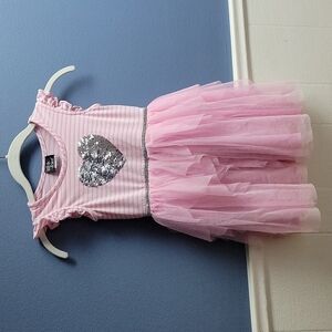 EUC Pink & Violet Heart Tutu Dress Girls 6